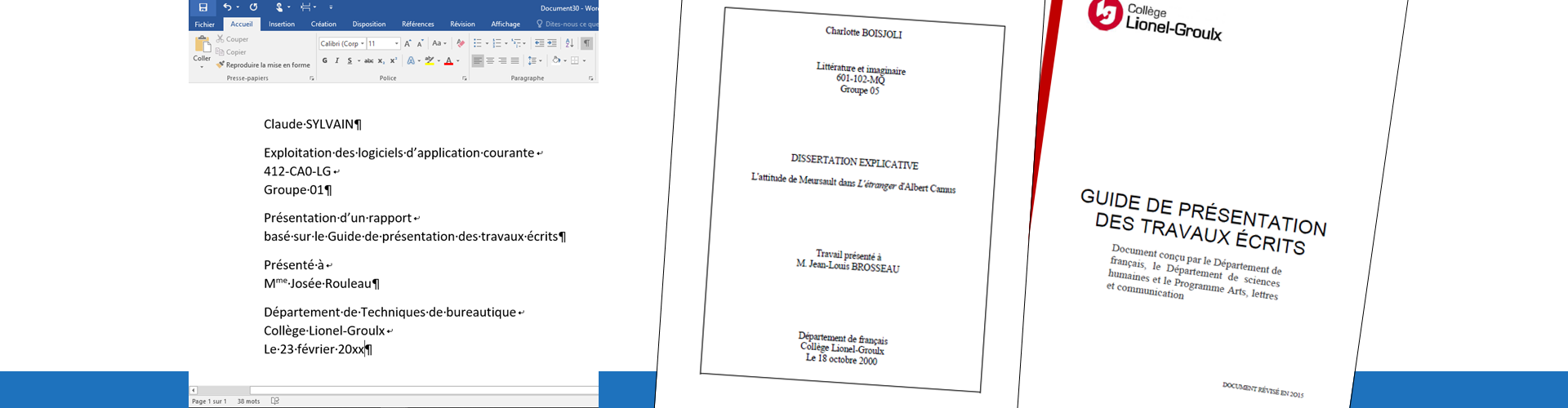 Créer une page de titre